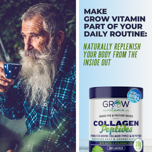 Collagen Peptides Powder with Biotin and Hyaluronic Acid Grow Vitamin