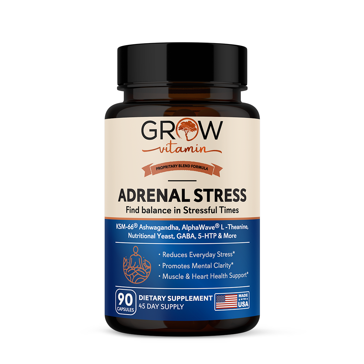 Adrenal Stress Formula – Stress, Mood & Energy Support – Grow Vitamin