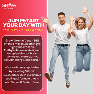 Vegan Vitamin B12 Sublingual Liquid Drops by grow vitamin Grow Vitamin