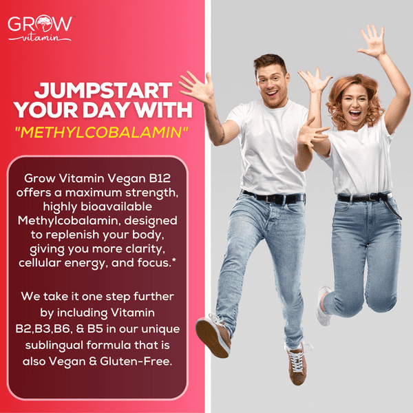 Vegan Vitamin B12 Sublingual Liquid Drops by grow vitamin Grow Vitamin