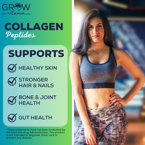 Collagen Peptides Powder with Biotin and Hyaluronic Acid Grow Vitamin