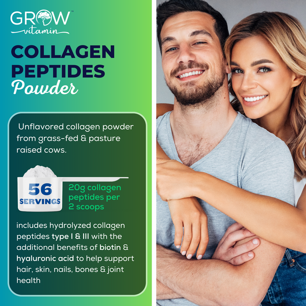 Collagen Peptides Powder with Biotin and Hyaluronic Acid Grow Vitamin