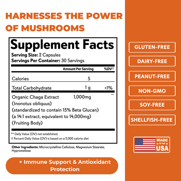 Chaga Mushroom Extract Capsules