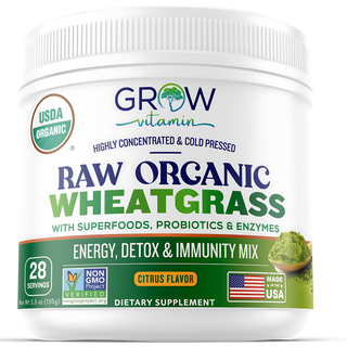 Grow Vitamin Raw Organic Wheatgrass Juice Powder Blend