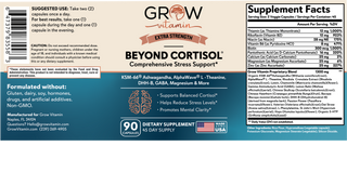 Grow Vitamin Beyond Cortisol - Cortisol Manager Supplement, 90 Capsules Grow Vitamin