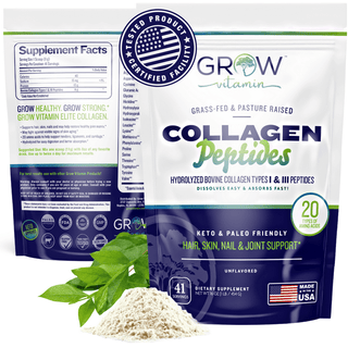 Collagen Peptides - Hair, Skin, Nail, and Joint Support - Type I & III Collagen - 20 Types of Amino Acids, All-Natural Hydrolyzed Protein - 41 Servings