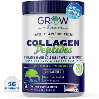 Collagen Peptides - Hair, Skin, Nail, and Joint Support - Type I & III Collagen - All-Natural Hydrolized Protein - 56 Servings