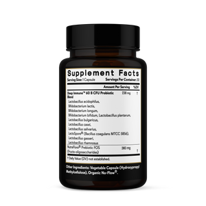 Supplement bottle with label on a white background