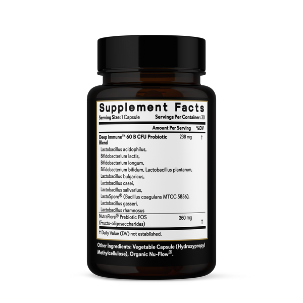 Supplement bottle with label on a white background