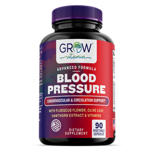 Blood Pressure Support Supplement, Herbal Blend of 13 Plants & Vitamins for Blood Pressure Support, Enhanced Circulation, and Supple Arteries - Non-GMO, Gluten-Free - 90 Capsules