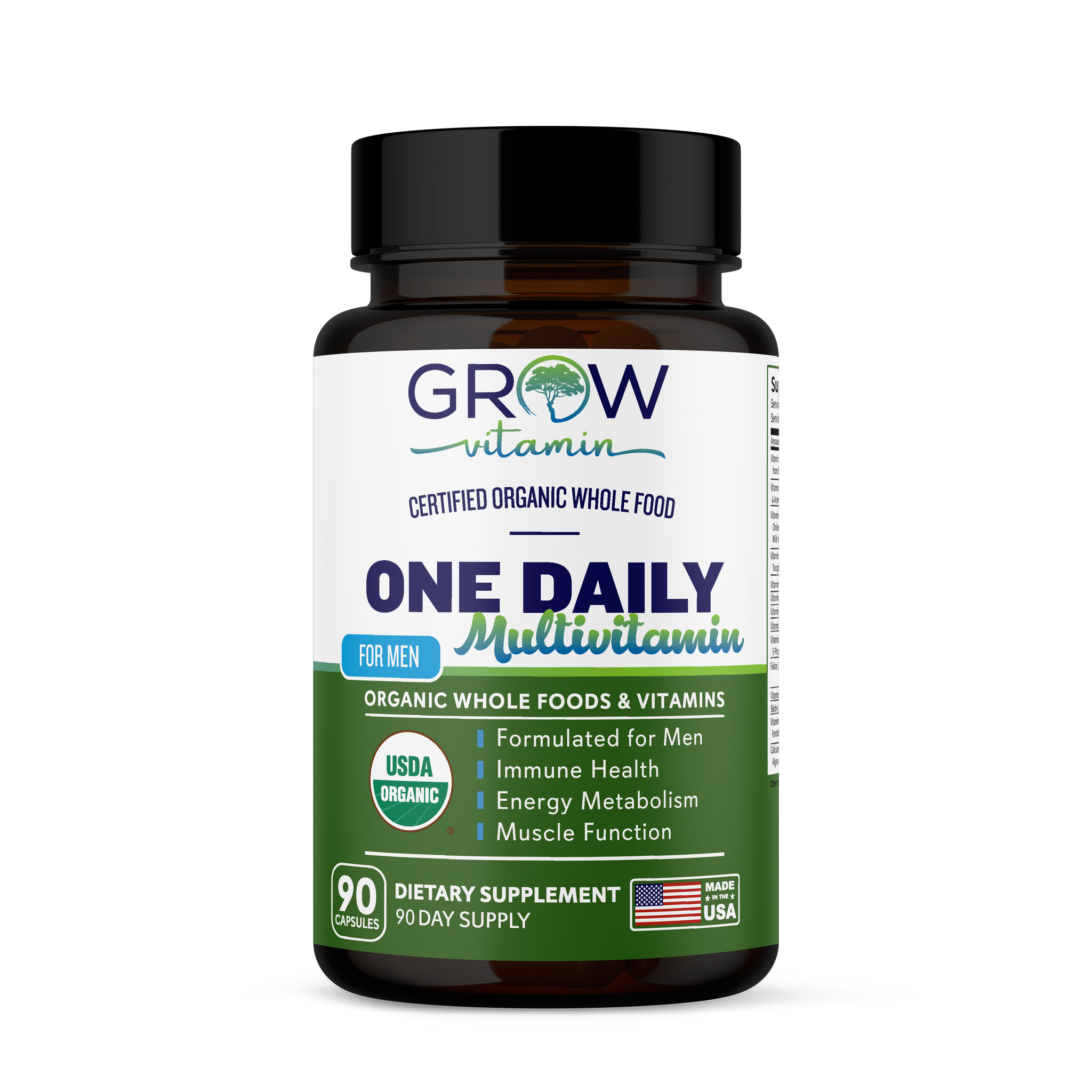 GROW — One Daily Multivitamin for Men (90 Vegetarian Capsules)