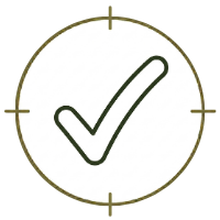 Check mark icon in a circle on a white background