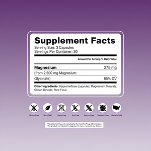 Supplement facts label on a purple background