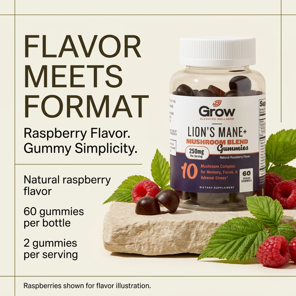 Lion's Mane + Mushroom Blend Gummies – Grow Vitamin