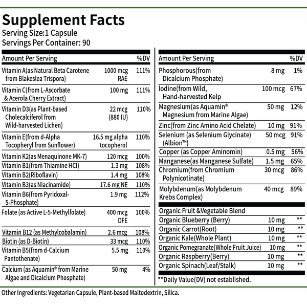 one daily men supplement facts