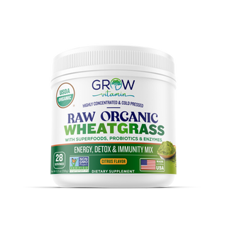 Grow Vitamin Raw Organic Wheatgrass Juice Powder Blend