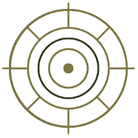 Decorative circular design with concentric lines on a white background