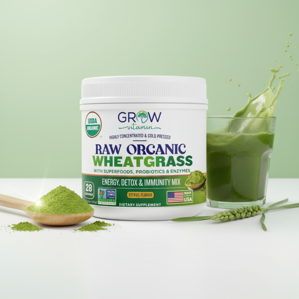 Raw Organic Wheatgrass Juice Powder – Grow Vitamin